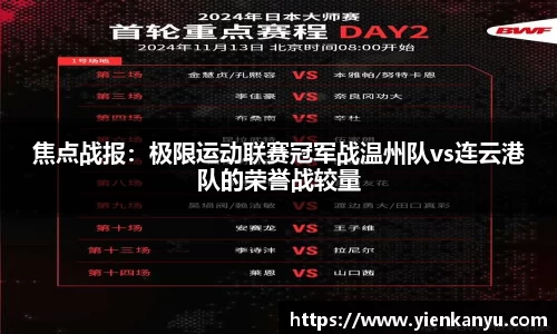 焦点战报：极限运动联赛冠军战温州队vs连云港队的荣誉战较量